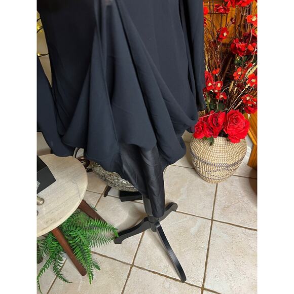 XOXO Women’s Chiffon Fit Flare Zip Black Evening Cocktail Dress Size S - Picture 4 of 13